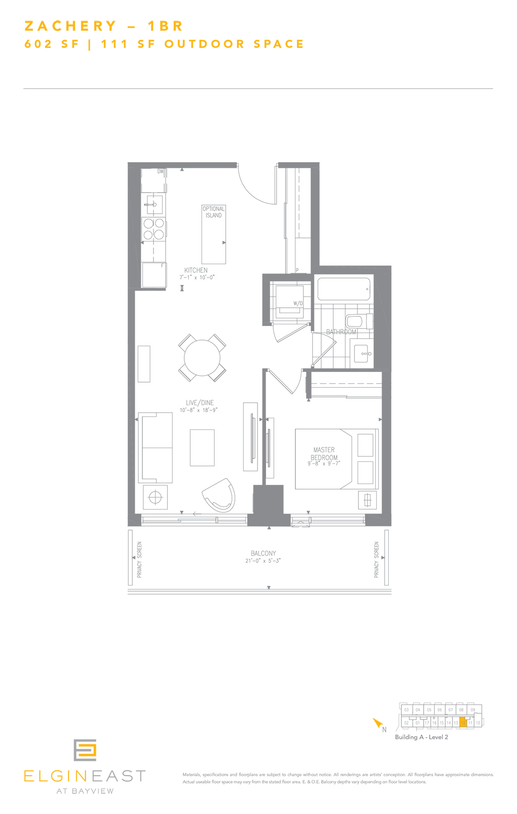 Elgin East Urban Condos Floor Plan 1